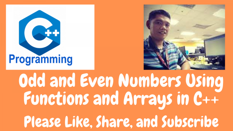 Odd and Even Numbers Using Functions and Arrays in C++ - Free Computer ...
