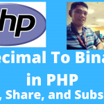 Decimal To Binary In PHP